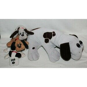 Tonka Pound Puppies Brown Black Gray Dogs Pups Vintage Plush  18" & 8" Lot of 4